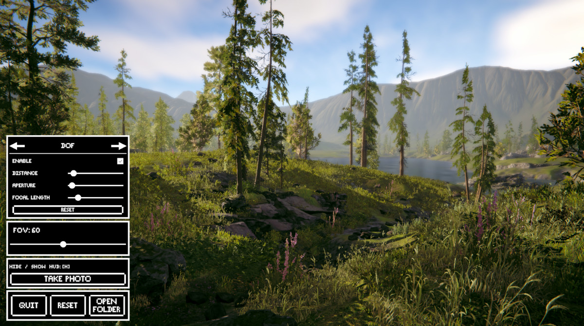 HUD de PhotoMode avec réglage du champ de vision