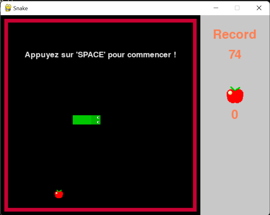 Image d'un snake en python