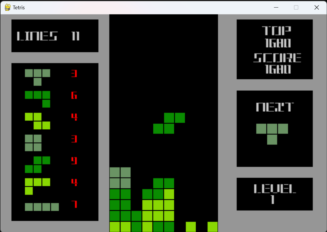 Image du tetris en python